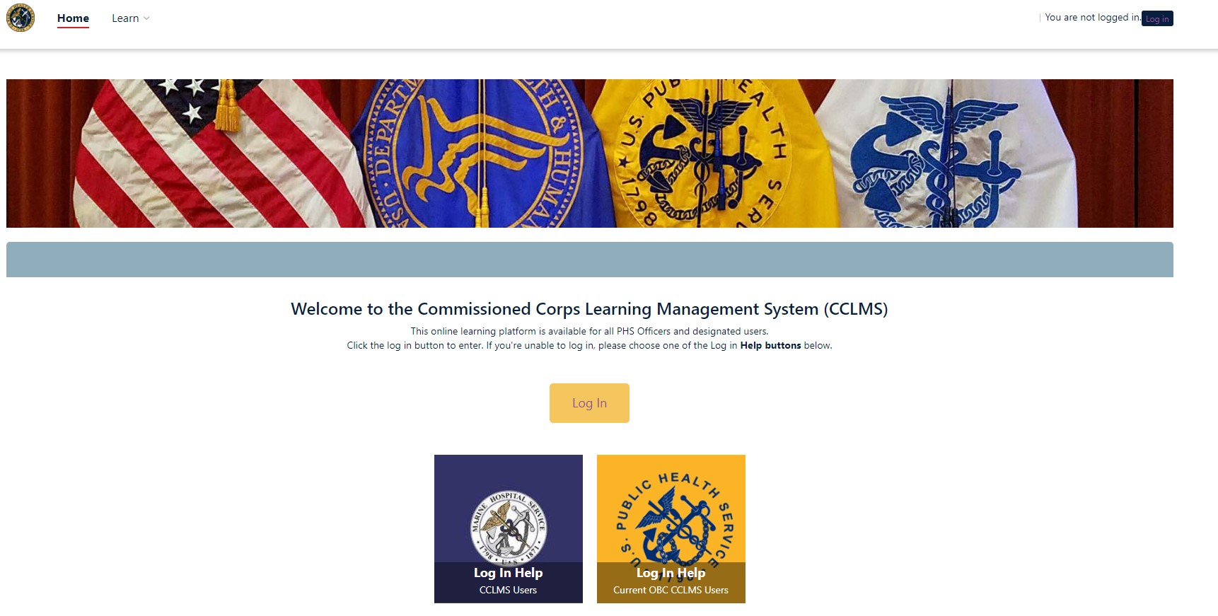 CCLMS Main Log in Page